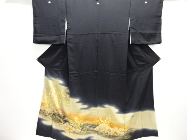 JAPANESE KIMONO / TOMESODE / EMBROIDERY / BUSH CLOVER